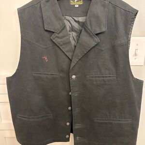 WYOMING TRADERS MENS BLACK BRONCO CANVAS VEST 3XL
